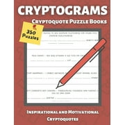 Cryptograms Puzzle Books for Adults: Cryptoquote books, Inspirational and Motivational, Cryptoquote Puzzle Books for adults (Cryptic Puzzles), (Paperback)