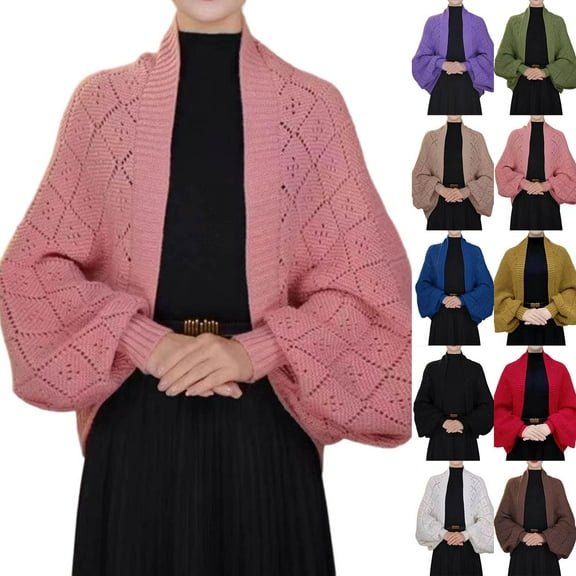 Gyexs Womens Soft Shawls Wraps with Sleeves, Shawl Wraps Sweater Poncho Cape, Knitted Sweater Scarf with Sleeves (Red, Size One Size)