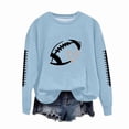 thumbnail image 5 of Sakmal Football Sweatshirts Women Game Day Blue Workout Lightweight Sweatshirts Comfy Fall Clothes 2025, 5 of 5