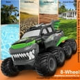thumbnail image 2 of Amphibious Remote Control Car 8WD RC Monster Truck with 2 Rechargeable Batteries for Boys Age 8-12 Offroad Waterproof RC Pickup 2.4GHz All Terrain RC Drift Cars Beach Pool Toys Gifts for Kids Green, 2 of 5