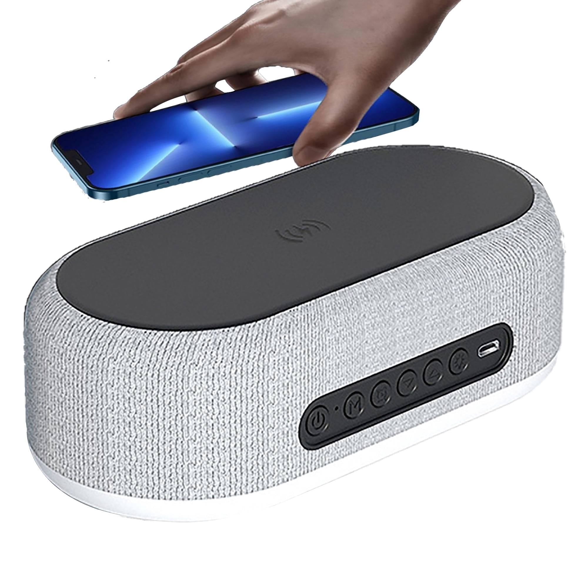 Wireless Charging Station, 6 in 1 Charging Station, 15W Fast Charging Dock Station for iPhone Samsung, Alarm Clock with Wireless Charger, Night Light