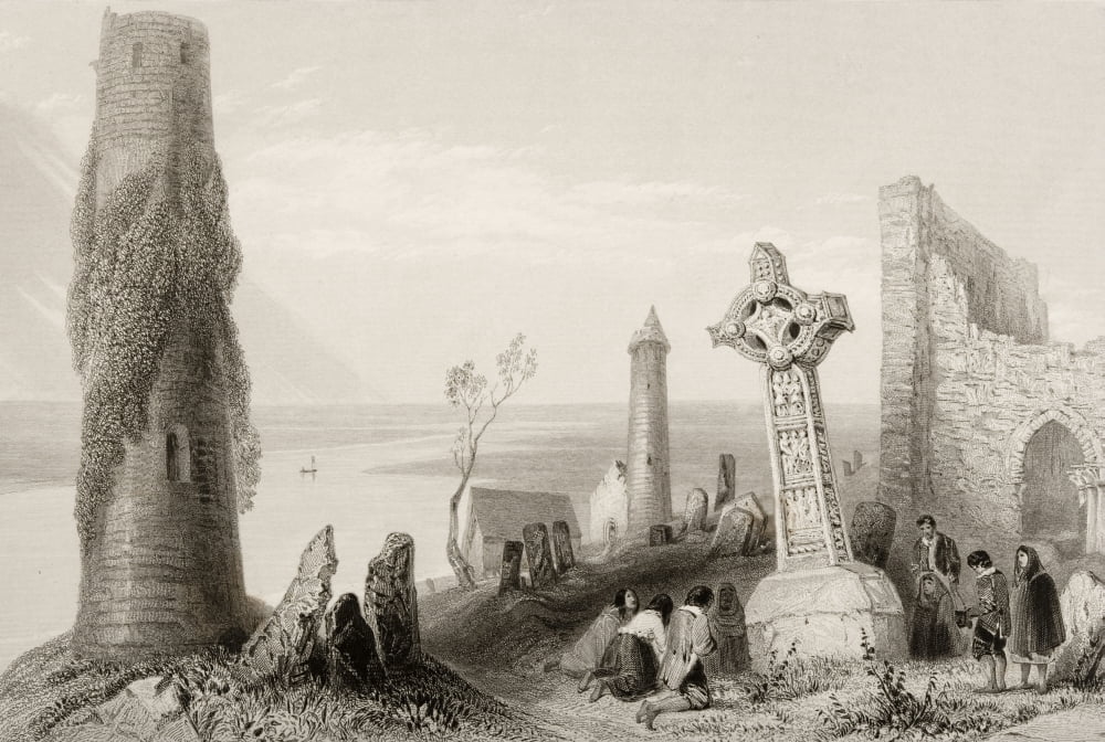 Ancient Cross Clonmacnoise Ireland Drawn By WHBartlett Engraved By H Griffiths From The Scenery And Antiquities Of Ireland By NPWillis And JStirling CoyneIllustrated From Drawings By WHBartlett Publis