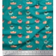 thumbnail image 1 of Soimoi Rayon Fabric Cake Slice & Coffee Beverages Print Fabric by The Yard 42 Inch Wide, 1 of 3
