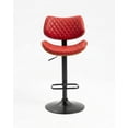 thumbnail image 1 of Banco Alto Ajustable Rojo para Barra, con Respaldo Acolchado y Base Metálica EKE Life, 1 of 5