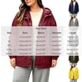 thumbnail image 4 of Womens Outdoor Jacket Waterproof Plus Size Turndown Collar Long Sleeve Solid Color Zipper Winter Fashion Jacket for Casual Cozy Loungewear, 4 of 10
