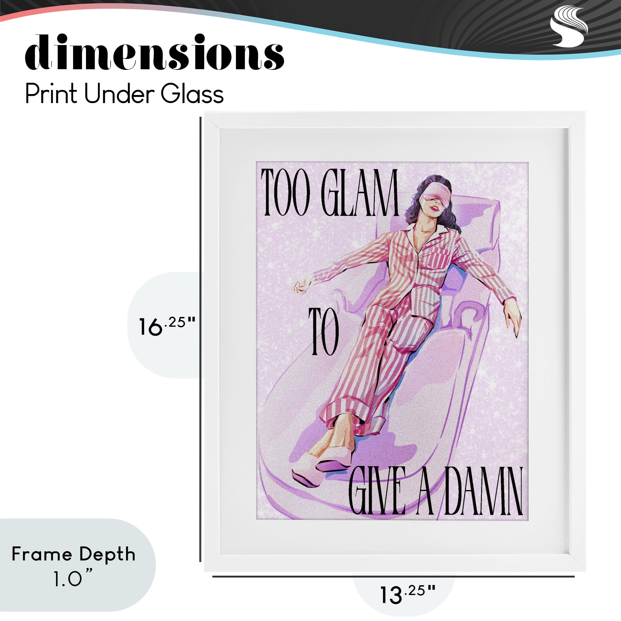 Stupell Industries To Glam To Care White Framed Print Under Glass, design by Ziwei Li