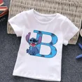 thumbnail image 4 of Camiseta de algodón con letras ABCD de Stitch para niños, camisetas combinadas, camisetas de dibujos animados Kawaii, ropa informal para niños y niñas, camisetas Harajuku para niños y niñas, 4 of 5