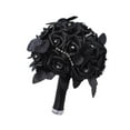 thumbnail image 4 of Flores artificiales rosas con hojas negras, púas florales, regalo coleccionable, flores góticas para hogar, fiesta temática, decoración Negro, 4 of 8
