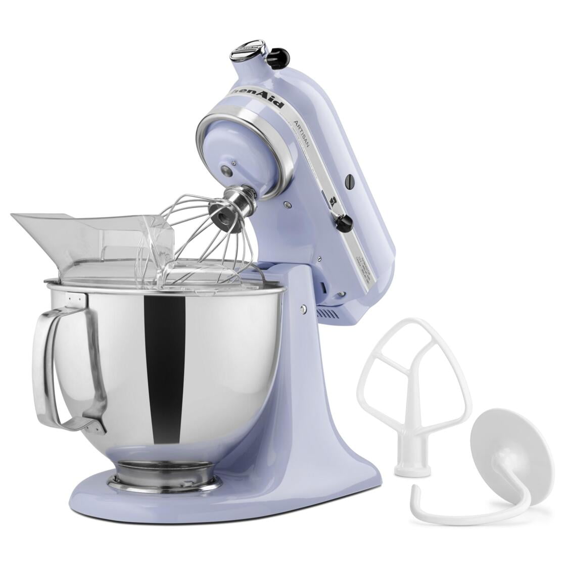 White KitchenAid Classic Tilt-Head Stand Mixer Works Great +Accessories  VG+Shape