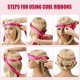 thumbnail image 4 of Jumpingount Cinta para rizar el cabello, sin calor, DIY, rodillo de varilla para rizos, Flexible, portátil, diadema para dormir, rizador de pelo, rizador de Cuidado del cabello Rosa roja Jumpingount CE000648-05, 4 of 6
