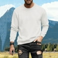 thumbnail image 2 of HAiming Men‘s Hoodless Sweatshirt Crew Neck Long Sleeve Jacquard Texture Casual Solid Color Pullover Tops Shirt, 2 of 3