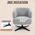 thumbnail image 3 of Cuddle-Style Swivel Leisure Sofa Chair, 360° Rotating Single Seat with Curved Armrests & Backrest, Linen Fabric Chair for Living Room, Study, Balcony, 3 of 9