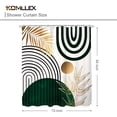 thumbnail image 5 of Green Chic Abstract Shower Curtain for Bathroom Decor 72Wx84H Inches Mid Century Leaves Tropical Modern Geometric Simple Minimalist Fancy Fabric Waterproof Polyester 12 Pack Hooks, 5 of 6