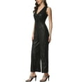 thumbnail image 4 of INSPIRE CHIC Metallic Jumpsuit for Women's V Neck Sleeveless Party Glitter Overall Black L, 4 of 5