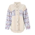 thumbnail image 4 of Daznico Winter Coats for Women, Aztec Patchwork Jacket with Washed Edge Front Pocket Denim Ladies Coat,Sizes S, 4 of 9