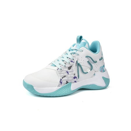 

Avamo Men Basketball Shoes Breathable Sneakers Durable Running Sneaker Gym Sport Shoe Workout Comfortable White 8.5