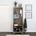 thumbnail image 3 of Prepac 27" Narrow Hall Tree with 9 Shoe Cubbies, Drifted Gray, 3 of 8
