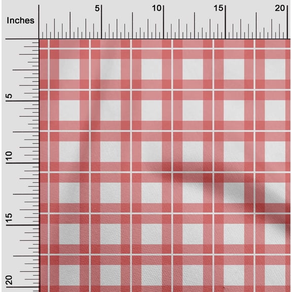 oneOone Viscose Jersey Crimson Red Fabric Gingham Check Quilting Supplies Print Sewing Fabric By The Yard 60 Inches Wide