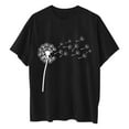 thumbnail image 3 of OKBOP Short Sleeve Womens Tops Clearance Black Floral Crew Neck Tunic Womens T Shirts, 3 of 3