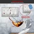 thumbnail image 4 of ENERLITES Decorator Switch / Receptacle Outlet Metal Wall Plate, Corrosion Resistant, Standard Size 4-Gang, UL Listed, 430 Stainless Steel, Silver, 4 of 5