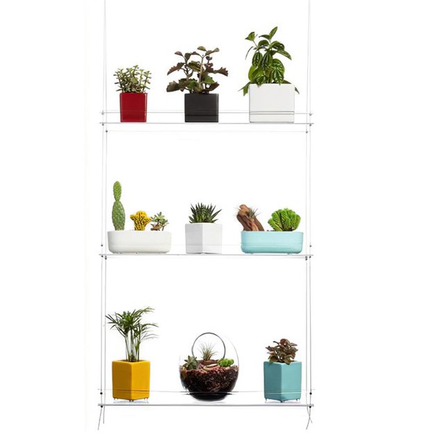 Estante colgante para plantas, soporte para flores, mano de obra de Metal, transparente, elegante, multiusos, accesorios para el hogar, macetas Almacenamiento y organización del hogar 3 capas Bearachild HA026945-02