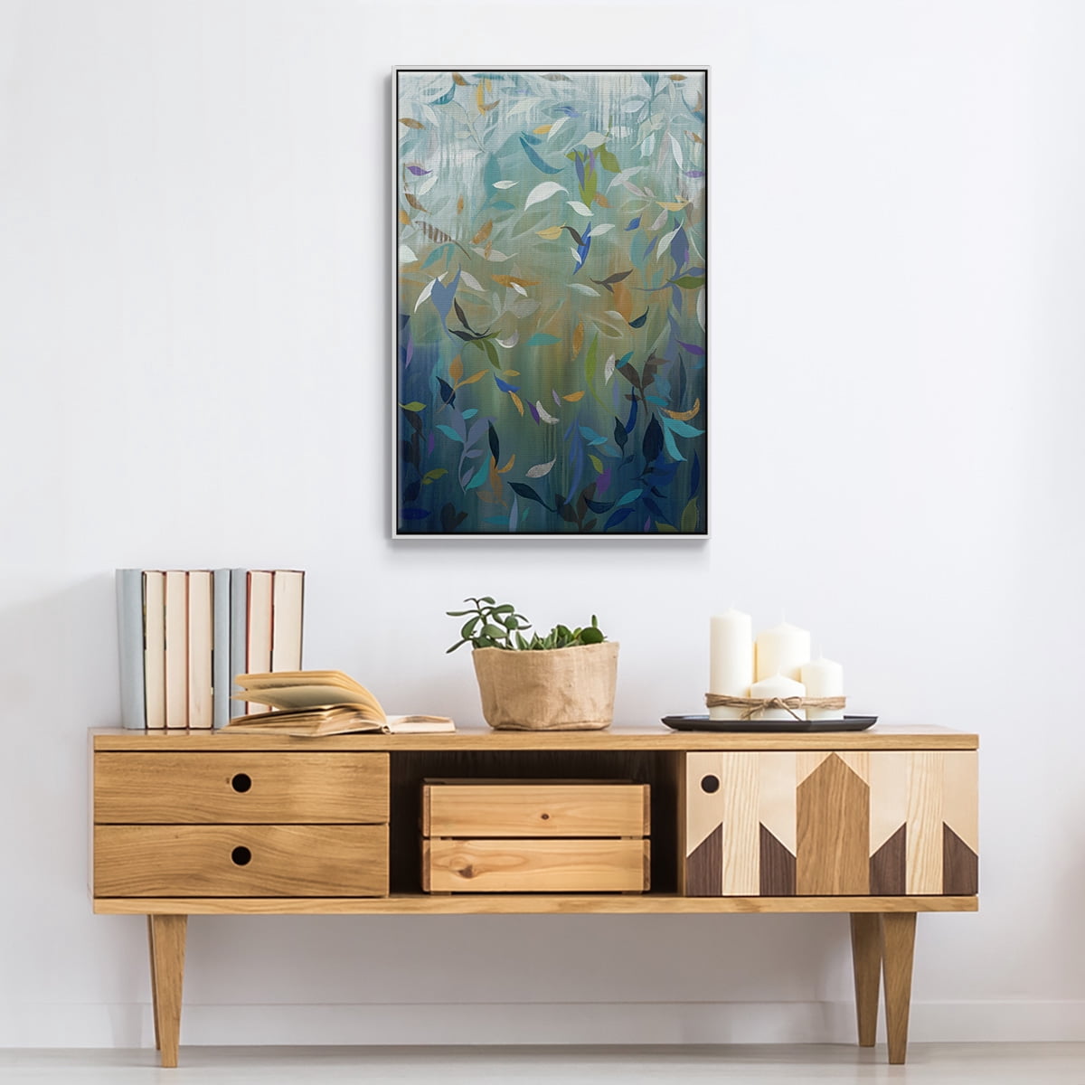 Falling Leaves Framed Premium Gallery Wrapped Canvas - Ready to Hang