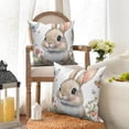 thumbnail image 5 of Dashan Bunny Flower Throw Pillow Covers 18x18 Set of 2,Happy Easter Decorative Pillow Cases for Bedroom Sofa Couch, 5 of 6