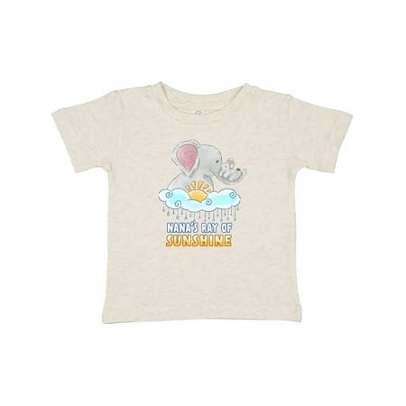 

Inktastic Nana s Ray Of Sunshine Cute Elephants Rainclouds and Sun Gift Baby Boy or Baby Girl T-Shirt