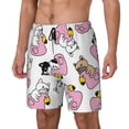 thumbnail image 2 of Uemuo French Bulldog Duck Pattern Mens Swim Trunks Quick Dry Board Shorts with Mesh Lining, Stretch Beach Shorts Quick Dry No-Chafing Board Shorts-, 2 of 9