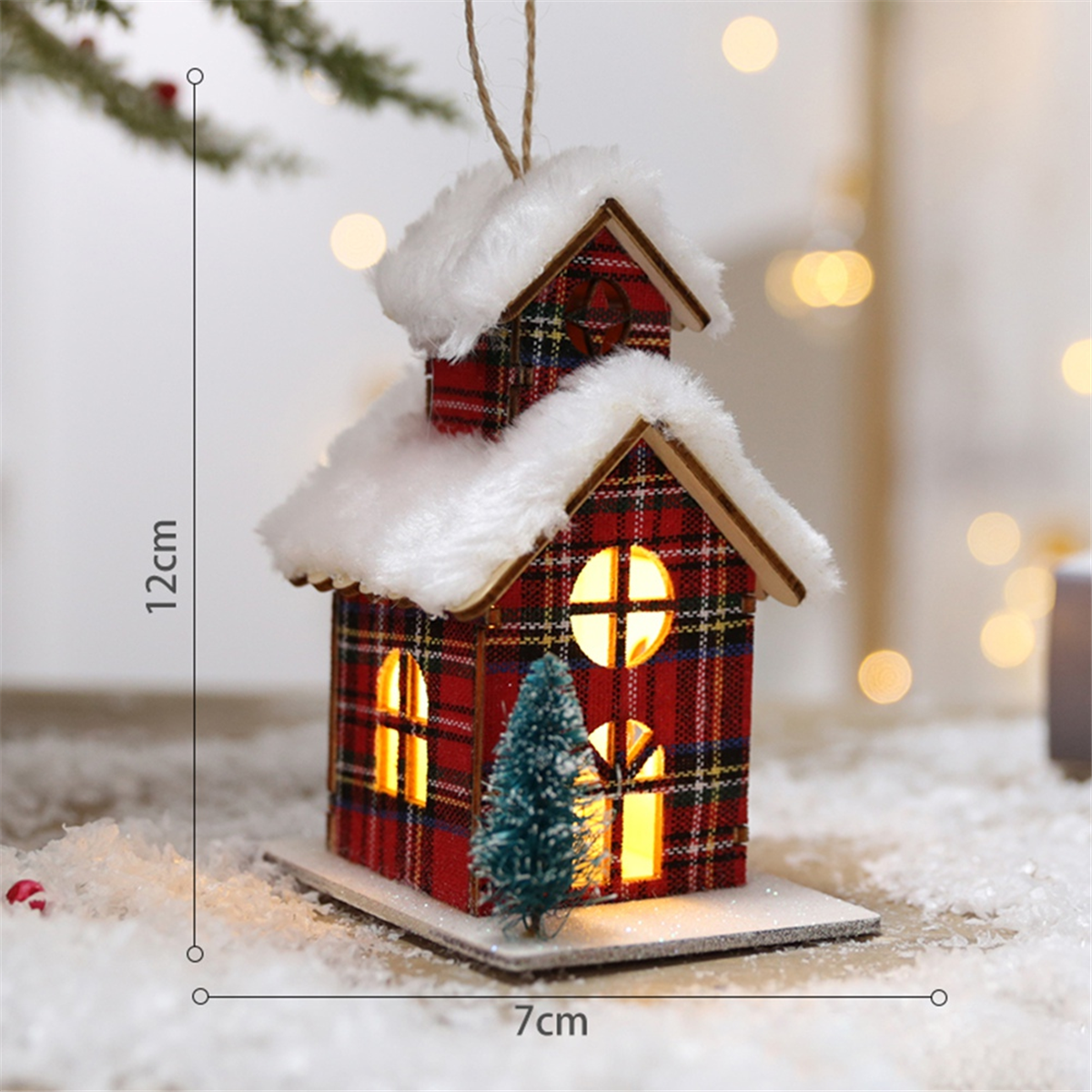 Lot De 4 Maisons De Noël En Bois Lumineuses – Décoration LED Chalet – Ambiance Chaleureuse – éclairage Fête - 3