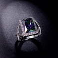 thumbnail image 4 of Womens Geometric Zircon Ring Electroplated Platinum Finish Hypoallergenic Jewelry For Her Gift Chic Shine Finish, 4 of 5