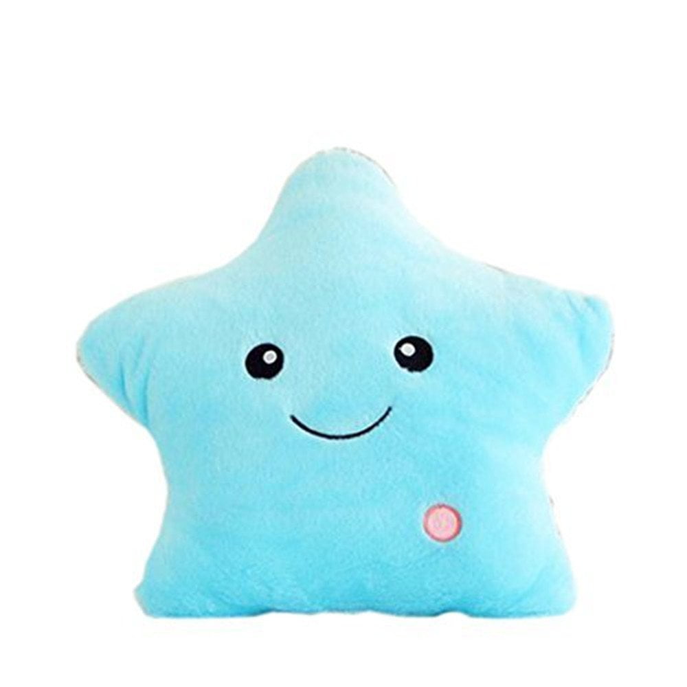 yellow Rainbow Fox New Colorful Glowing LED Luminous Star Pillow Soft Cushions Plush Toys Kids Gifts Fairy Tale Decoration 