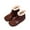 Brown, variant on Otqutp Autumn Boots for Toddler Fashion Winter Children Boots Boys Girls Ankle Boots Flat Bottom Flat Heel Round Toe Solid Color Back Zipper High Top Plush Warm and Comfortable(Brown,2-2.5 Years)