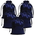 thumbnail image 1 of Bolsas de regalo Gbateri, 35 unidades, con cordón satinado de 13 x 18 cm, azul marino, 1 of 5