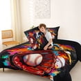 thumbnail image 4 of Erosebridal Baseball Gaming Full Size Comforter Sets 3 Pieces for Boys Girls,Kids Teens Sport Theme Graffiti Splash Bedding Sets,Black Reversible,Lightweight Room Decor, 4 of 6