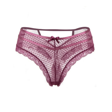 

Rovga Female Lace Panties Beige Perspective Thongs 1 Pcs Underwear