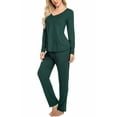 thumbnail image 3 of Ekouaer Womens Fall & Winter Pajama Set 2 Piece Long Sleeve Lounge Set Soft and Comfortable PJs with Pants, 3 of 5