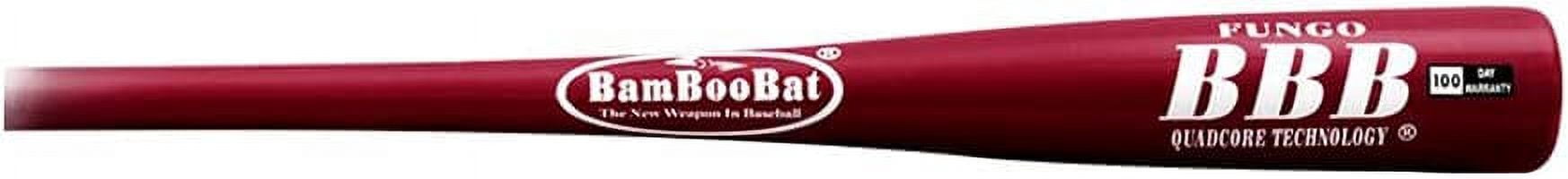 BAMBOOBAT by&nbsp;Pinnacle Sports&nbsp;Equipment INC. Adult Fungo Infield/Outfield Bamboo Baseball Bat, White Handle/Scarlet Barrel, 34"