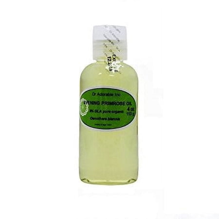 Dr Adorable - 4 oz - Evening Primrose Oil - 9% GLA Organic 100% Pure Cold Pressed Moisturizing Oil For Face Skin Hair Anti Aging