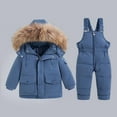 thumbnail image 2 of Staki Snow Suits for Boys Boys Ski Jacket and Snowbib Snowsuit Set 2 Piece Zip Up Jacket and Overall Snowsuit Set for Little Kids 1Y,2T,3T,4T,5T(Blue,3-4 Years), 2 of 8