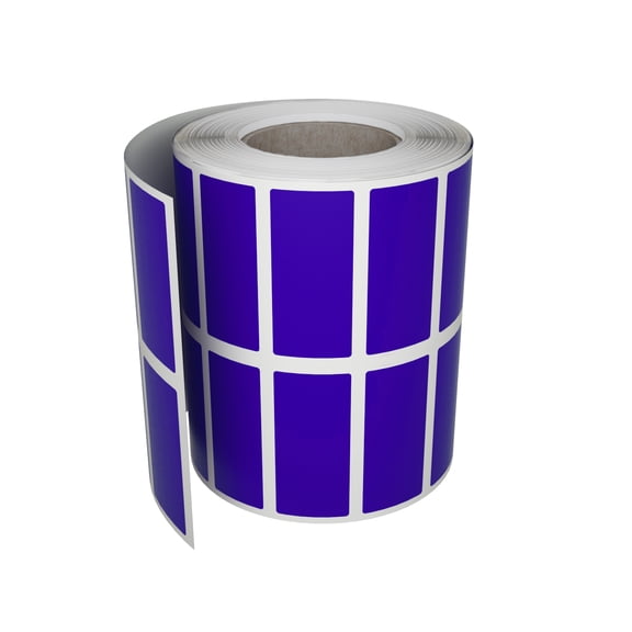 Royal Green 1 inch x 3/8 inch Rectangular Labels Color-Coding Stickers on a Roll in Royal Blue 25mmx10mm - 1000 Pack