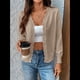 thumbnail image 4 of Suéter de Punto Tipo Cárdigan de Larga con Cuello en V y Botones para Mujer Caqui M, 4 of 9