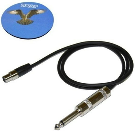 Ta5f Connector - HQRP 4-Pin Mini Connector (TA4F) to 1/4-Inch Connector Instrument Cable for Shure WA302 / WA306 Replacement plus HQRP Coaster
