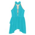 thumbnail image 3 of RUNQHUI Robe de Danse Lyrique pour Filles Enfants Sans Manches Dos Nu avec Strass Bleu Vert 8, 3 of 5