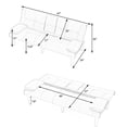 thumbnail image 5 of 67" Black PVC Convertible Sofa Bed with Foldable Backrest and Built-In Cup Holders, Multi-Functional Sleeper Couch for Living Room, Easily Turns Into Guest Bed（Red）, 5 of 9