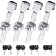 thumbnail image 1 of 4 Pcs Sliding Glass Door Ratchet Lock , Glass Door Lock , Cabinet Safety Lock For Glass Door Cabinet Display Drawer Cupboard Mail Box Door Showcase, 1 of 5
