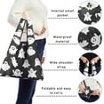 thumbnail image 5 of 5 Pack Foldable Shopping Bag,Black Halloween Ghosts Reusable Grocery Bags with Pockets,Large Reusable Tote Bags with Handles Waterproof & Lightweight, 5 of 6