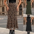 thumbnail image 2 of Skirts for Women Midi Length White Ruffled Styles Hawaiian Lightweight Flowy Elastic Waisted Casual Pleated Skirts with Pockets, 2 of 5