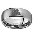 thumbnail image 2 of Tungsten Claddagh Design 8mm Brushed Gray Dome Polished Edges Men Ring, 2 of 2