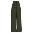 thumbnail image 2 of Baqcunre Women Large Size Casual Pants Polyester Loose Cropped Pants Wide Leg Pants,Size XL,Wide Leg Pants Woman,Palazzo Pants for Women,Y2K Pants,Women's Pants,Women Clothing,Green, 2 of 7